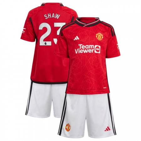 Camiseta de fútbol Manchester United Shaw 23 Niño 1ª equipación 2023-24 Camiseta de fútbol Manchester United Shaw 23 Niño 1ª equipación 2023-24